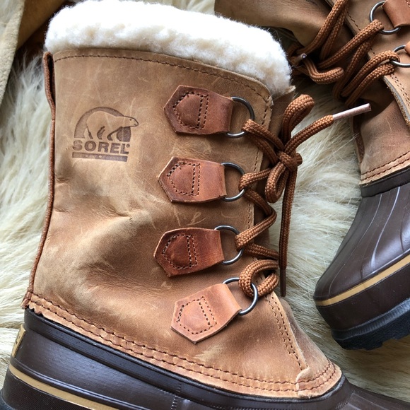 SOLD Sorel chestnut leather winter boots - Picture 2 of 11